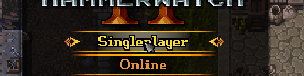 Gold Singleplayer button on the Heroes of Hammerwatch II main menu